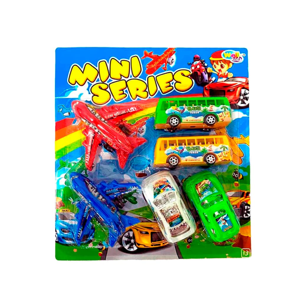 Kit Brinquedos Carrinho Ônibus Avião A Fricção Promoção