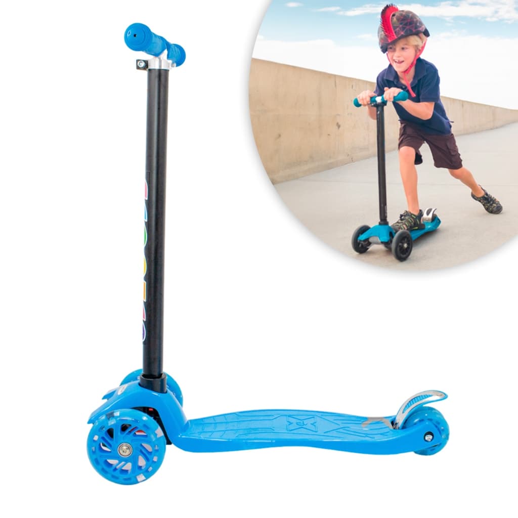 Patinete Regulável Infantil 4 Rodinhas Com Led Para Crianças Brinquedo Esporte Até 60Kg