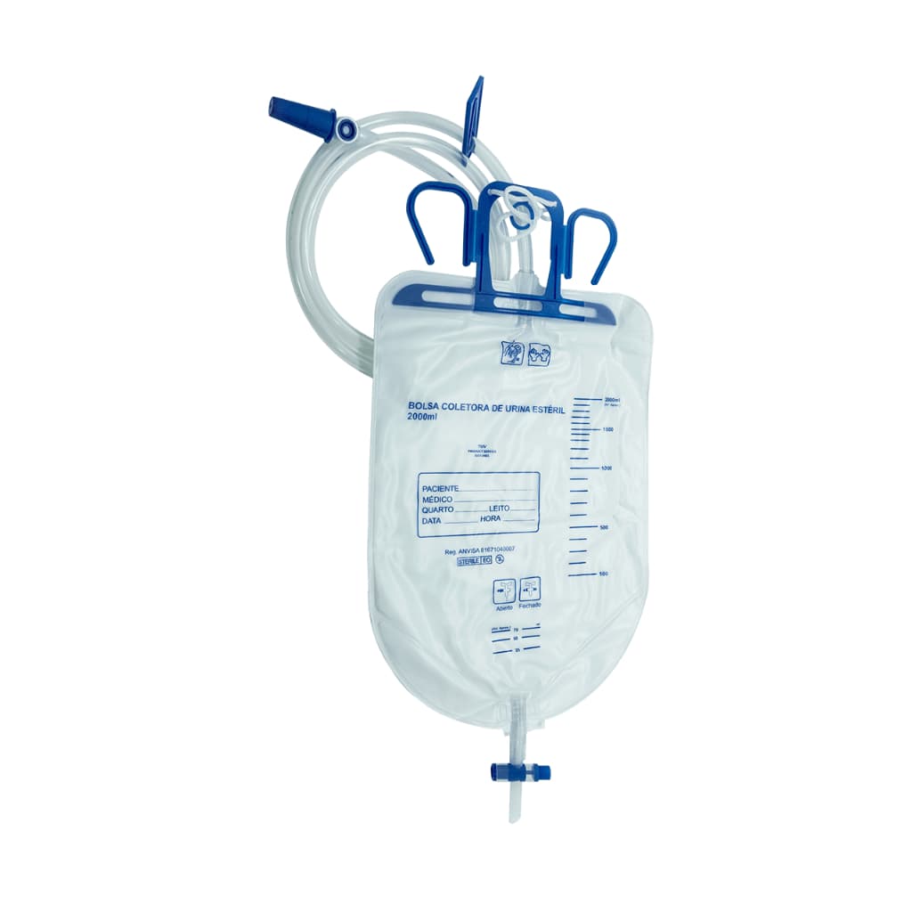 Bolsa Coletora De Urina 2 Litros Com Válvula Anti Refluxo