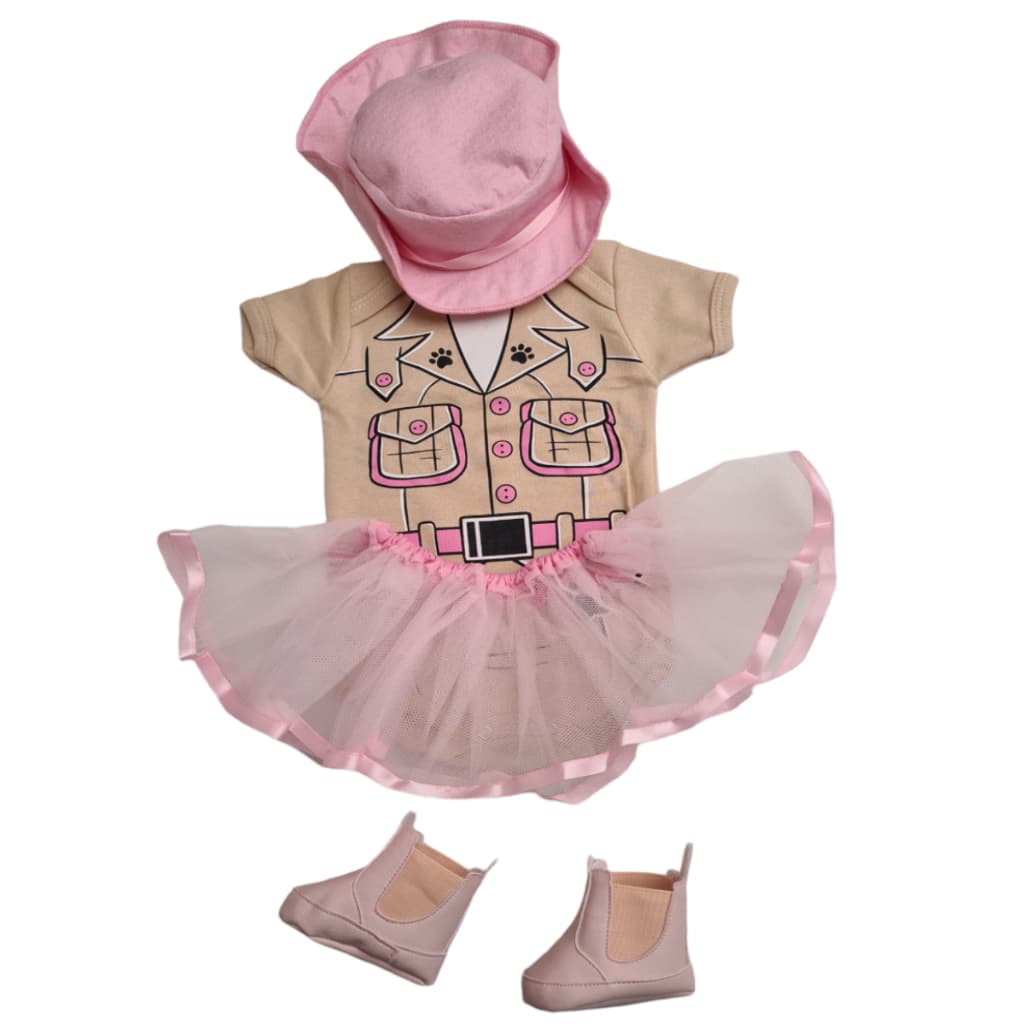 Kit Body Acessórios Temático Bebê Mêsversário Infantil Safari Menina Rosa