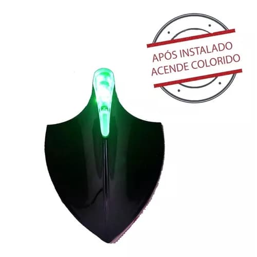 Antena Shark Tubarao Decorativa Universal Preta Led Verde Para Carro