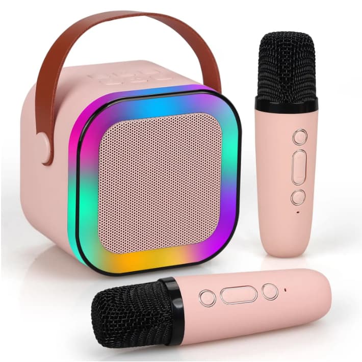 Mini Caixinha De Som Bluetooth K12 Led Com Microfone Karaokê Infantil Speaker RGB Envio Imediato