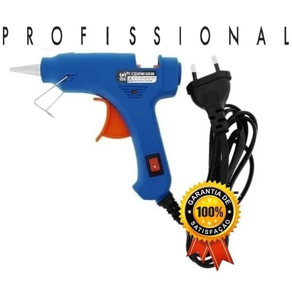 Kit Aplicador Pistola de Cola Quente 7mm - 30W Bivolt Botão Liga e Desliga 220v e 110v bivolt
