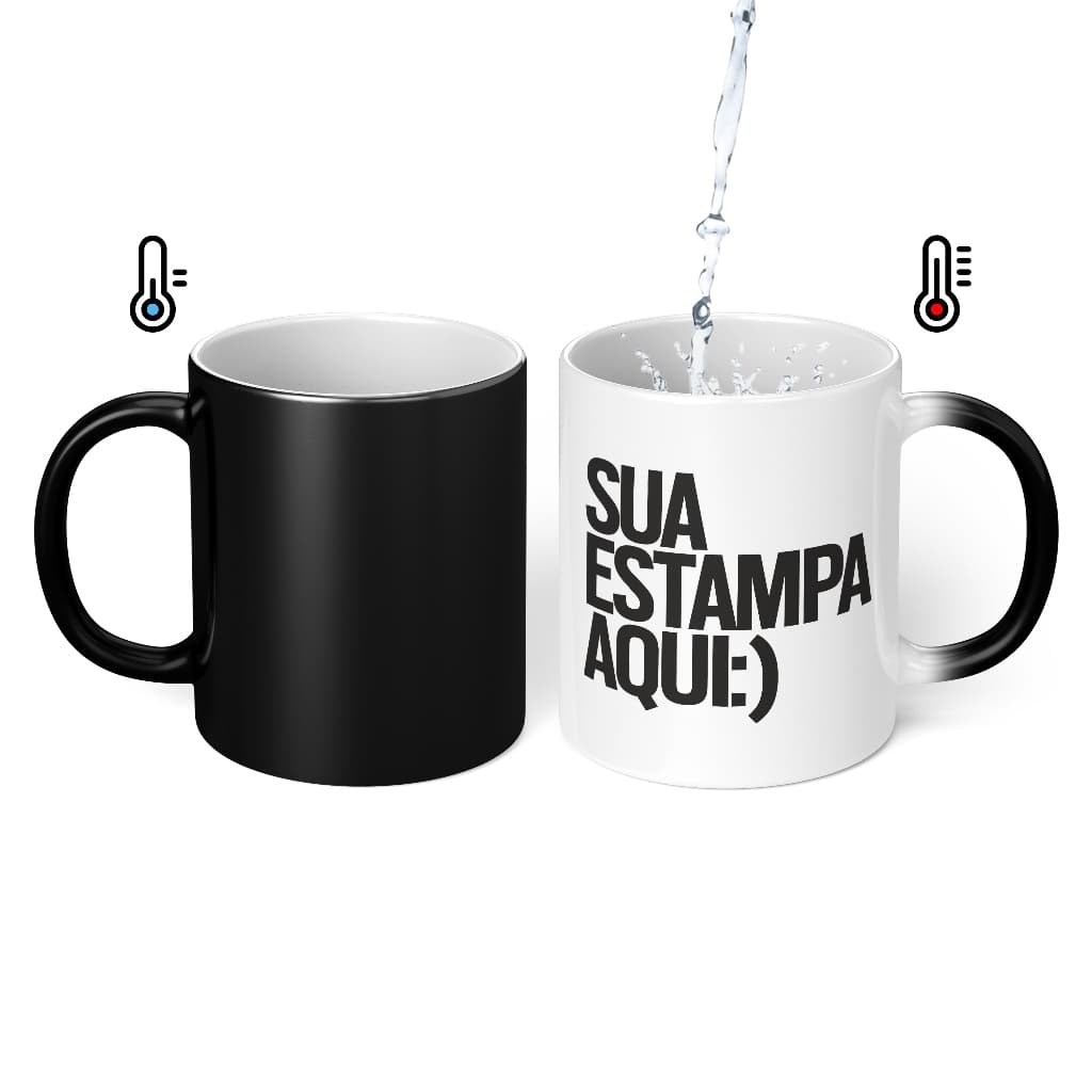 Caneca Mágica personalizada com sua Ideia Arte Foto Nome Logo porcelana com caixa para presente