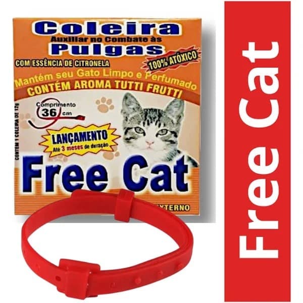 Coleira Free Cat GATOS REPELENTE ERVAS NATUR COM 6 UN