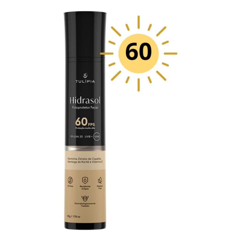 Protetor Solar Facial Hidrasol Alta Proteção Bloqueador Facial 60 Fps Tulipia