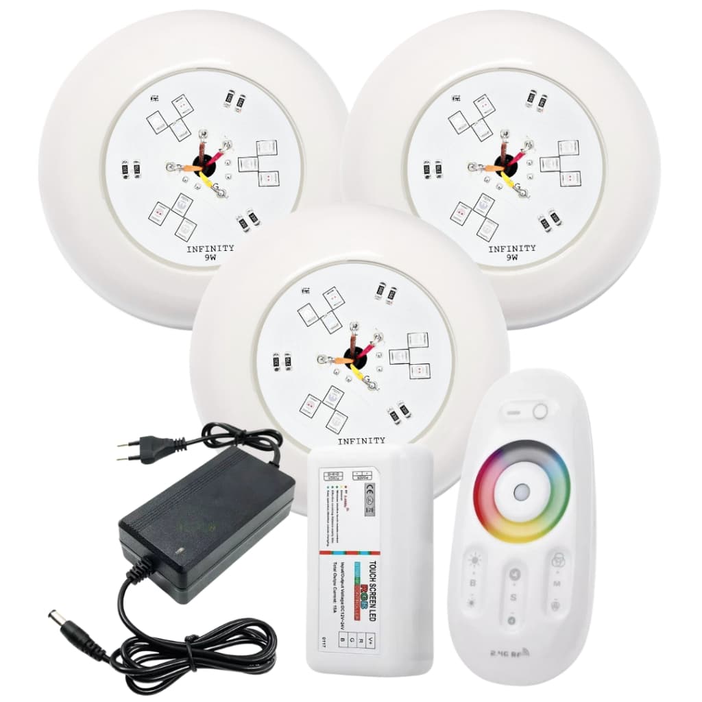 Kit Ilum Piscina 3 Super Led 9w (modelo Novo) + Touch