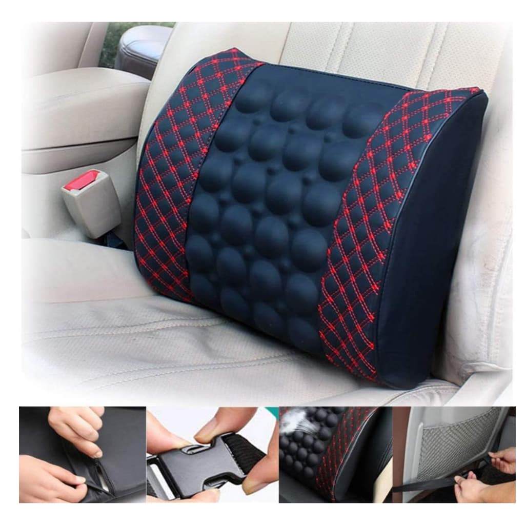 Massageador Elétrico Almofada Veicular Lombar Vibração Carro Caminhão