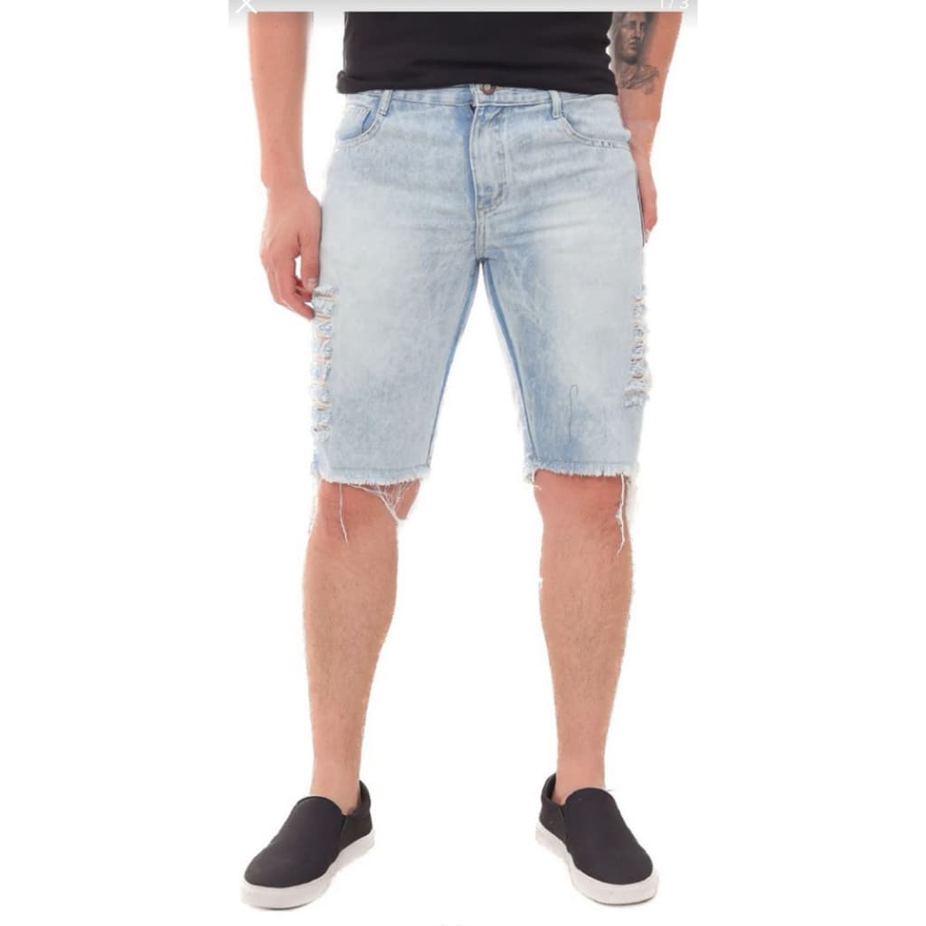 Bermuda Jeans Masculina Clara Rasgada Premium