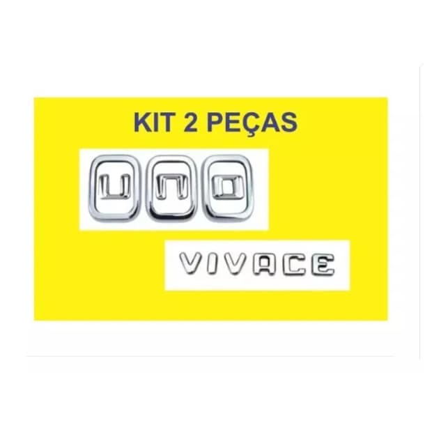 Kit Emblema Letreiro Uno + Vivace 2 Peças
