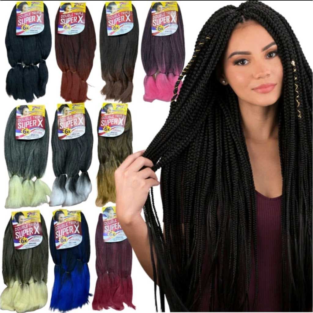 SUPER X KING JUMBAO  Jumbo Hiper X  Novo Cabelo Para Trança com 400 GRAMAS - MARCA ENVIADA DE ACORDO COM A COR