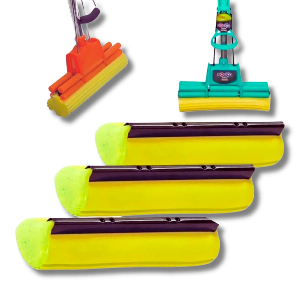 Kit 3 Mop Refil Rodo Magico Limpeza Esfregao Ultilidade Casa Macia Esponja extra Absorvente 27 Cm