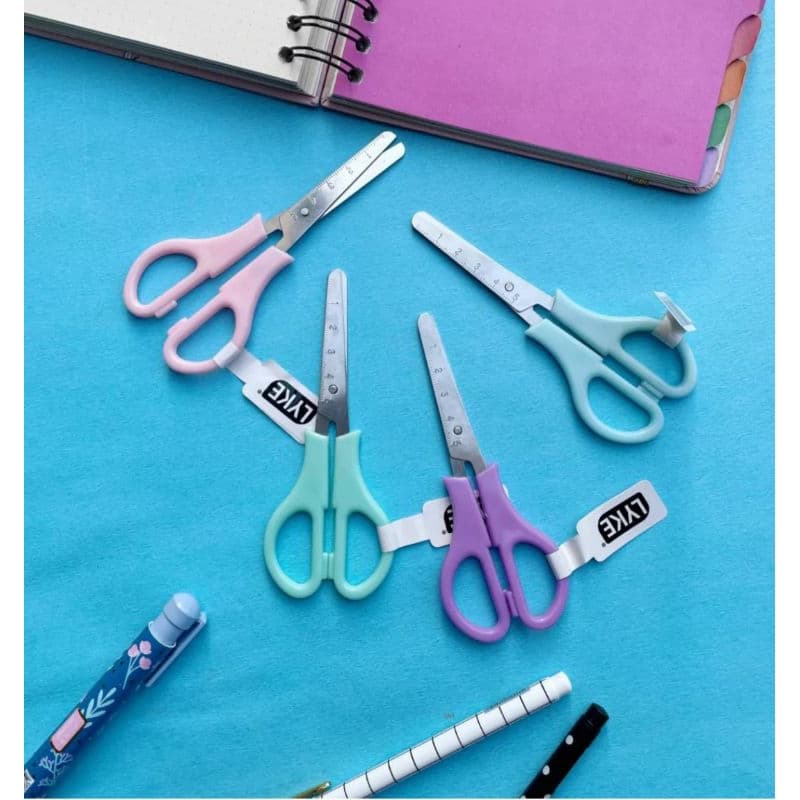 KIT 3UND TESOURA ESCOLAR 13CM PASTEL LYKE