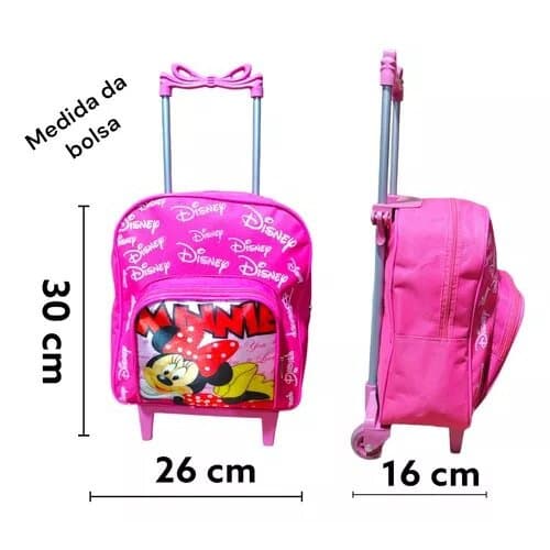 Mochila De Rodinhas Infantil Para Meninas Da Frozem e minnie para creche
