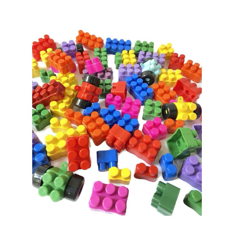 72 Bloquinhos de Montar infantil Com peças bem coloridas monta monta diversão garantida + Rodinhas