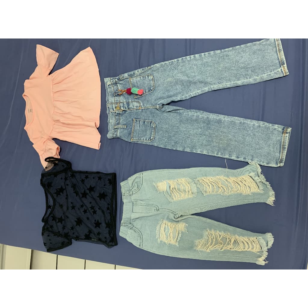 Lote de roupas infantil menina, todas usadas, 8 peças