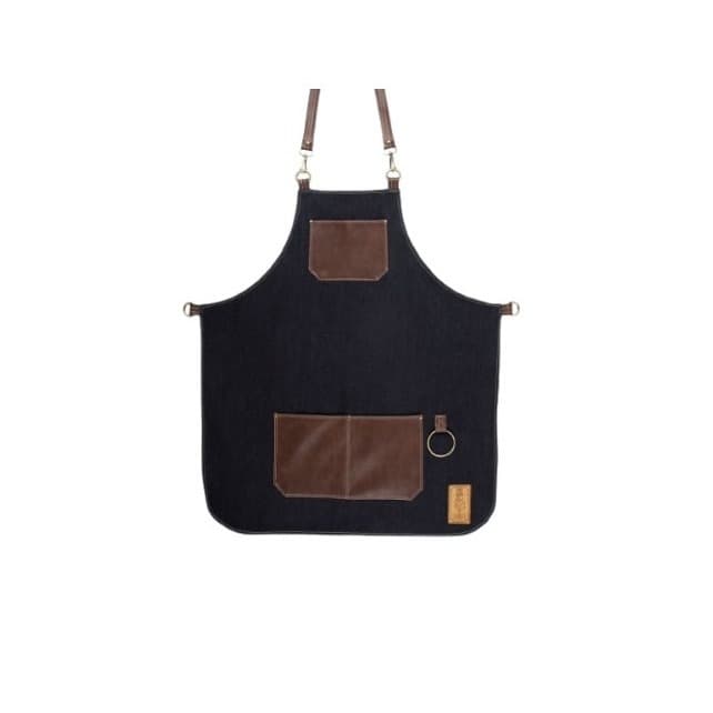 Kit c/ 10 Avental em Jeans com Couro Churrasco Barista Barbearia Salão Jardinagem Cozinha