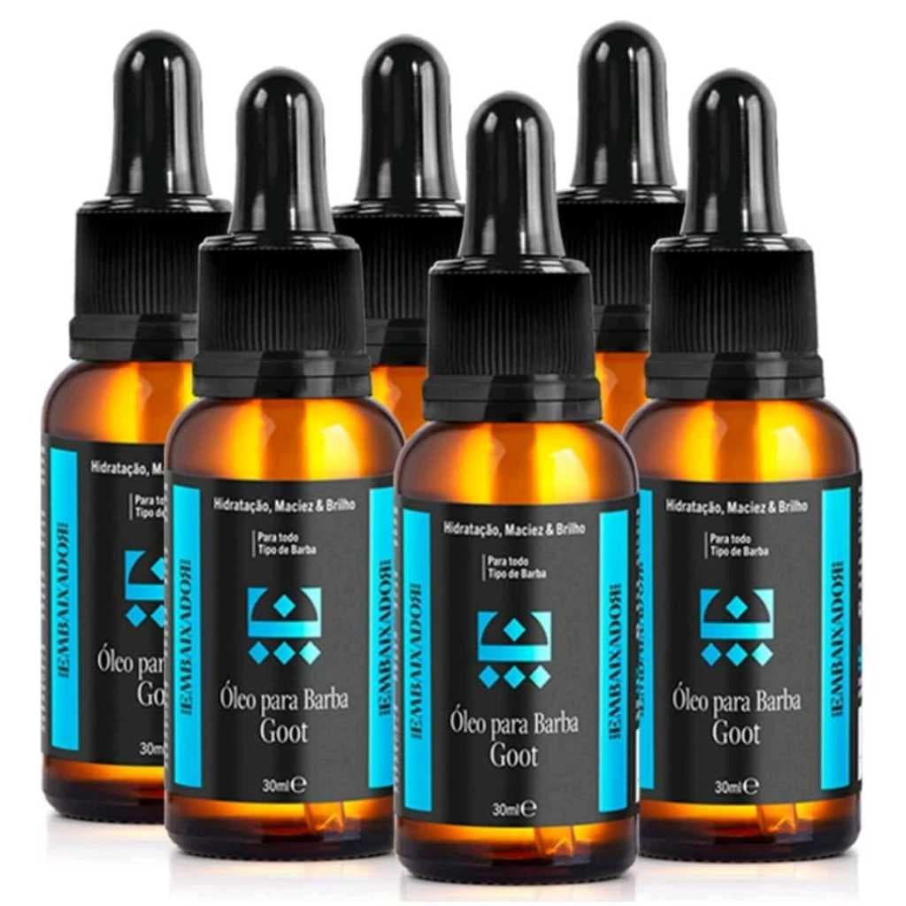 kit Embaixador  6 Óleo Hidratante para Barba Goot30ml