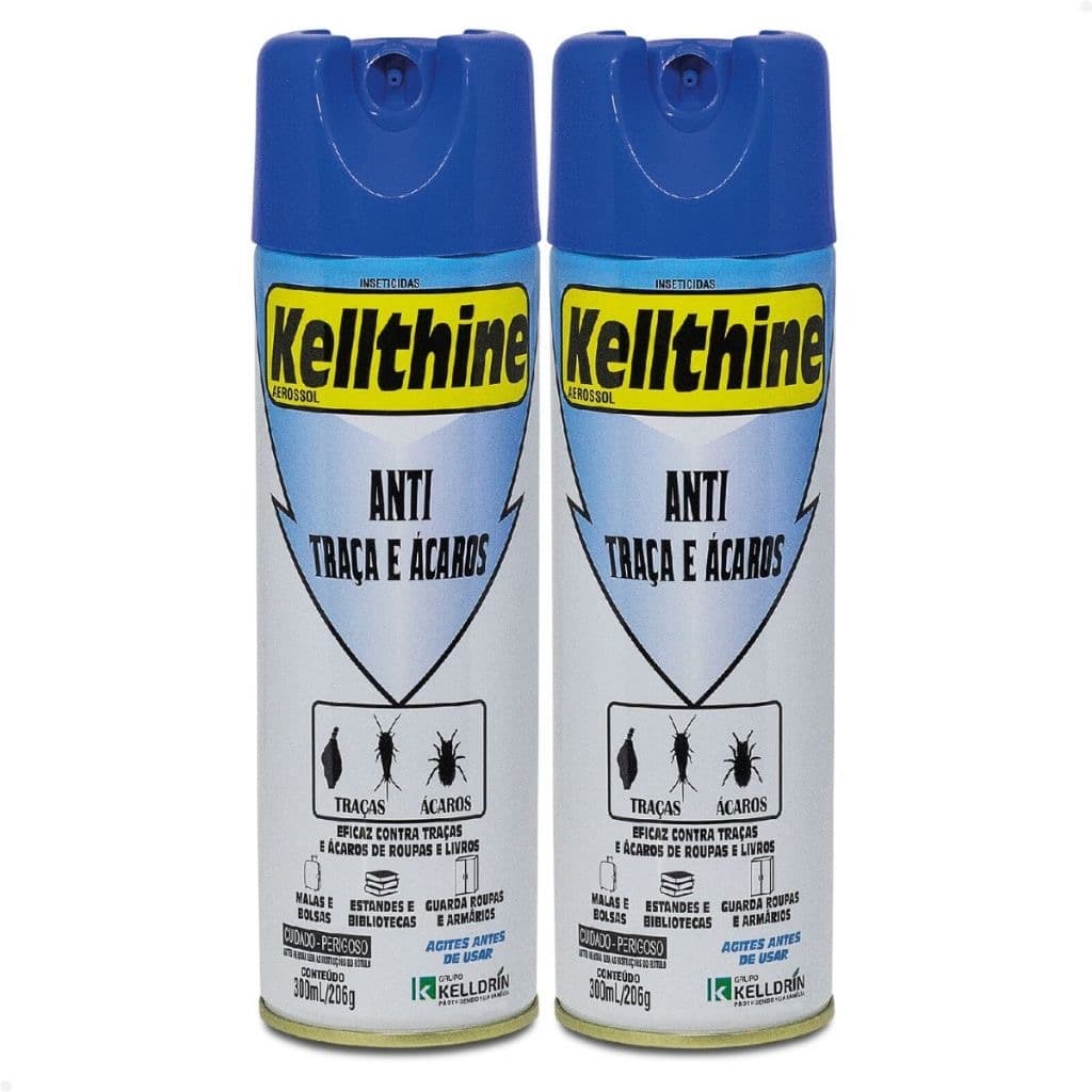 Kit 2un Anti Traça e Ácaros Aerosol Kelldrin 300ml