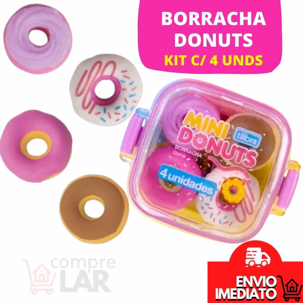 Borracha Divertida Donuts Kit 4 Unidades Tilibra