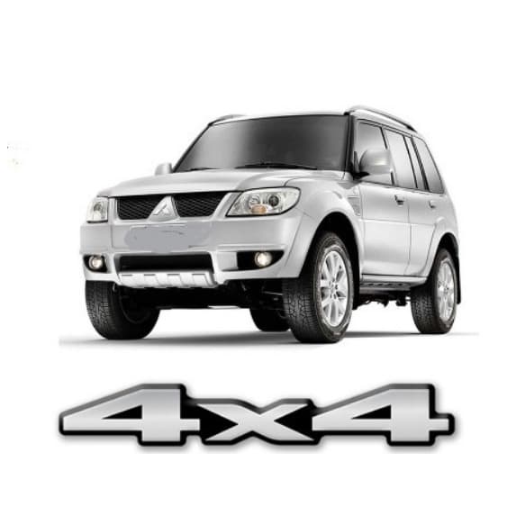 Par Adesivos 4x4 Mitsubishi Pajero Tr4 Resinado Cromado