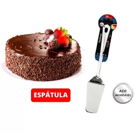 Espátula de Bolo Aço Inox 25cm Pá Para Cortar Pizza Cromado Cozinha Multiuso
