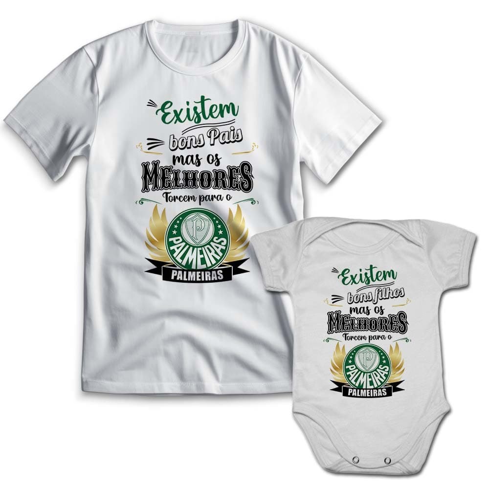 Body de Bebê e Camisa Palmeiras Kit Pai e Filho Palmerense