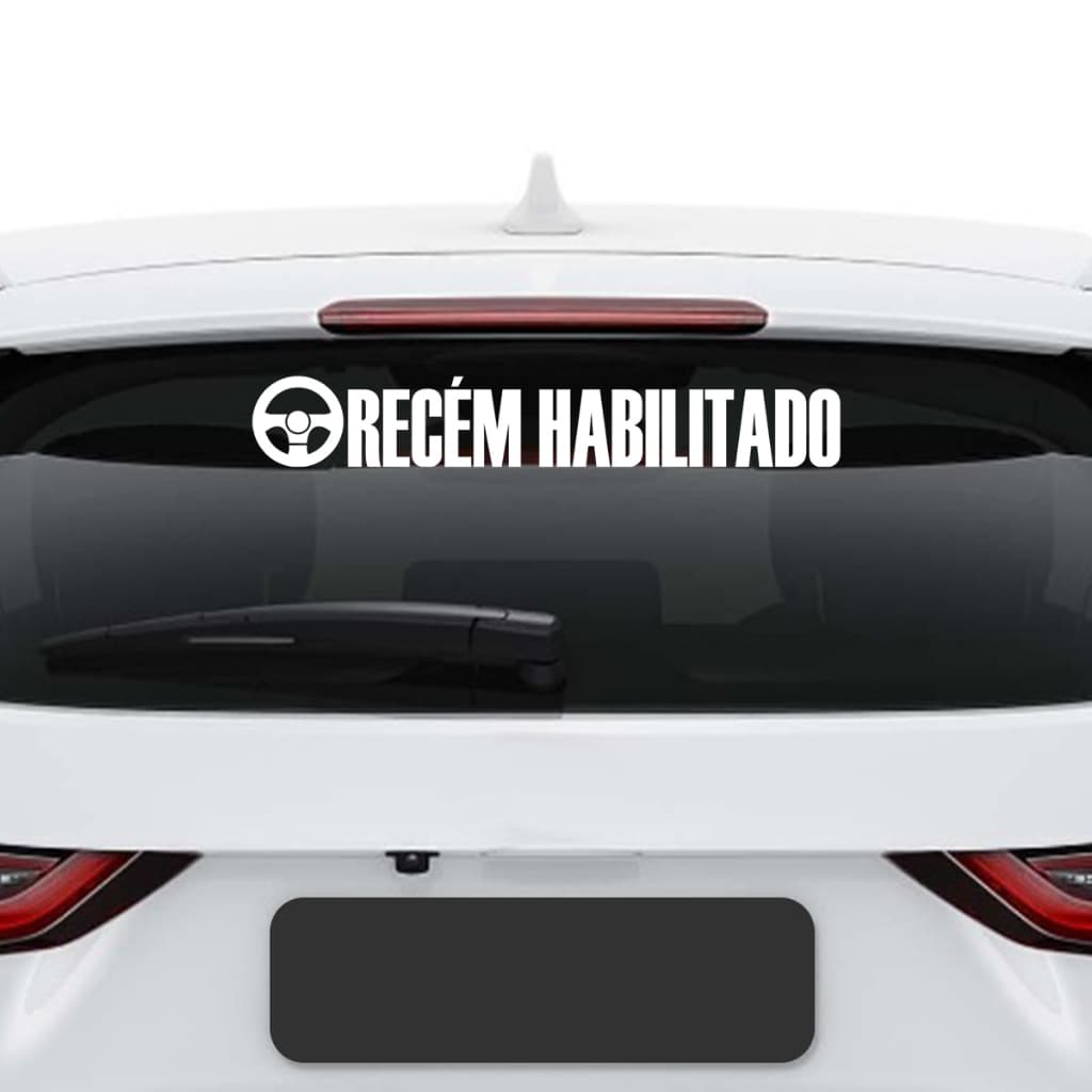 Adesivo Vidro Traseiro Recém Habilitado Carta Nova Carro Automotivo