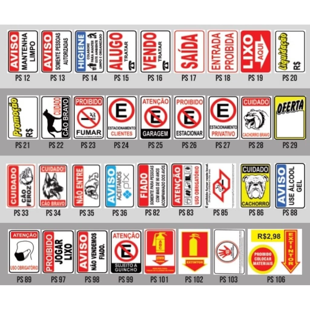 Placas de Sinalização - Estabelecimento Comercial ou Residencial - Envio Imediato - Produto Premium - Escolha sua opção.