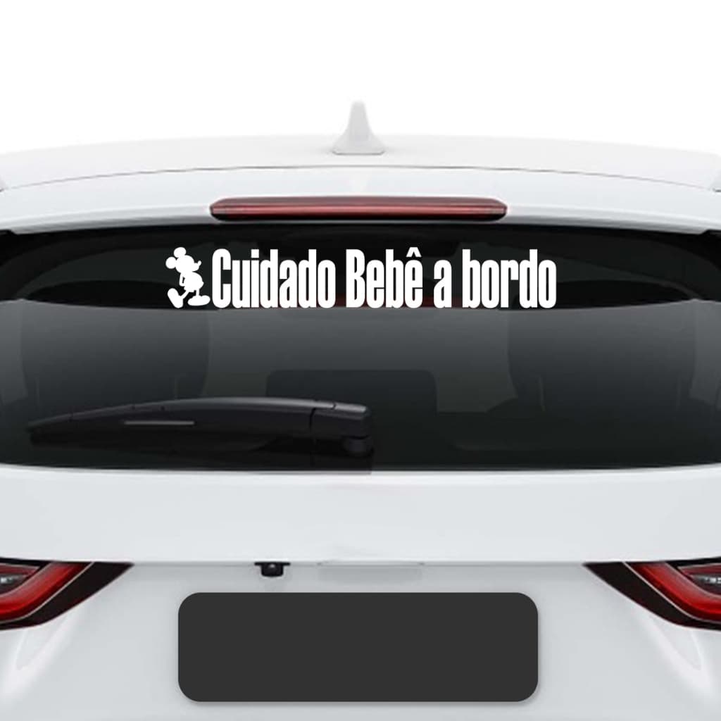 Adesivo Vidro Traseiro Bebê A Bordo Criança Carro Automotivo