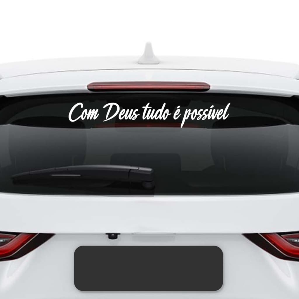 Adesivo Com Deus Tudo É Possível Cristão Vidro Traseiro Gospel Catolico