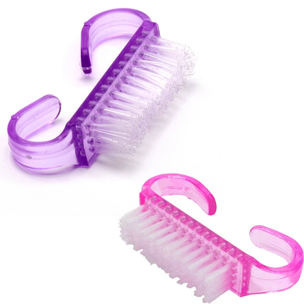 Kit 2 Escova Escovinha Limpeza Unha Manicure Pedicure Pé Mão