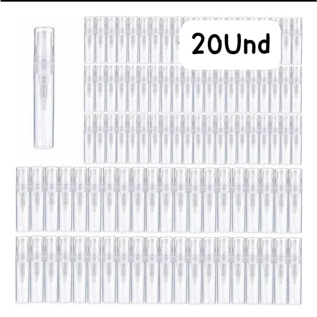 Kit 20 Porta Perfume Provador Flaconete Demonstrador Perfume 2ml Válvula Spray