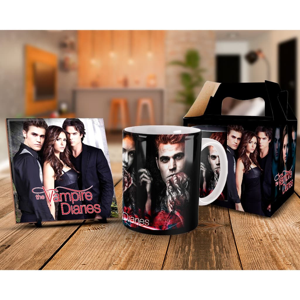 Caneca Série Diários De Um Vampiro The Vampire Diaries + Kit personalizado com Nome