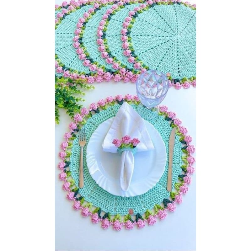 Toalha de mesa, sousplat mesa posta artesanato enfeite para decoração cantinho de café