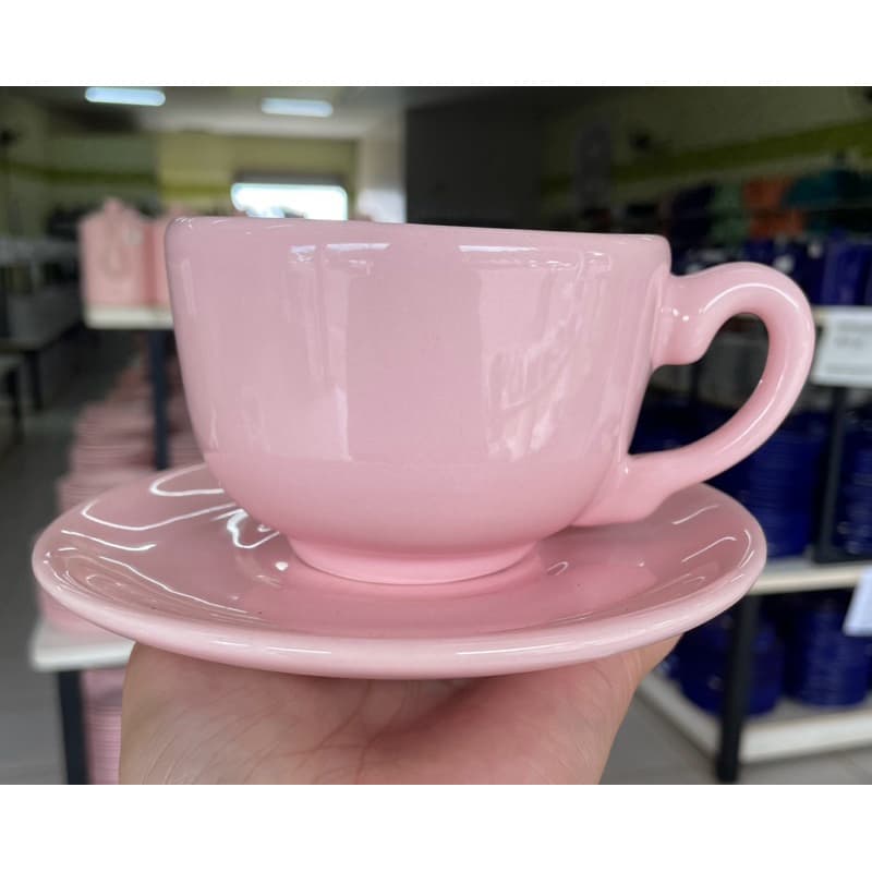 Xícara de Chá Café Liso Redonda Em Cerâmica