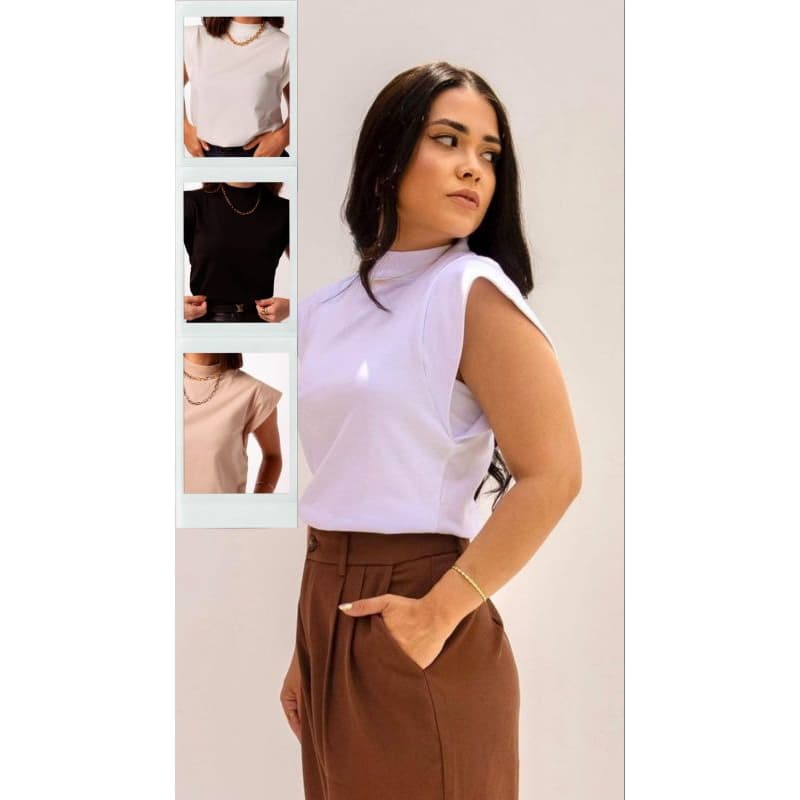 kit3 Blusa fashion básica elegante gola muscle teen