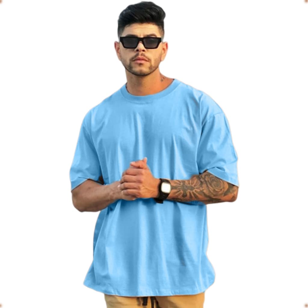 Camiseta Streetwear Gola U Básica Masculina Lisa Swag Slim Camisa Oversized Masculina Lisa Gola