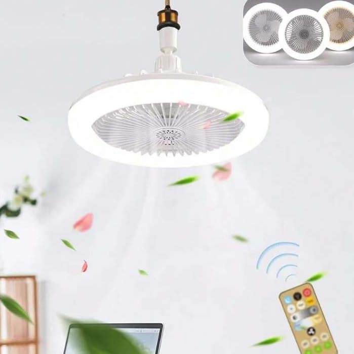 Lâmpada Com Ventilador Luz De Teto Com Controle Ultra Silencioso Led 30w
