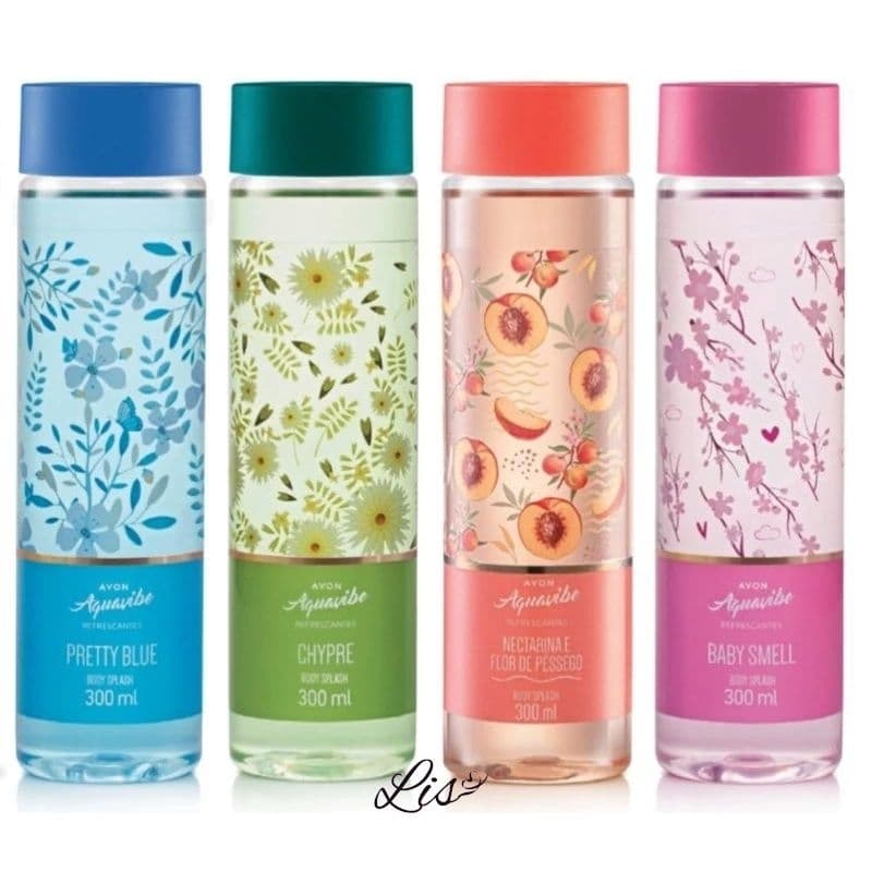 Aquavibe Refrescantes Body Splash Avon 300 ml - Alfazema - Pretty Blue - Baby Smell - Pitanga - Chypre  - Ameix