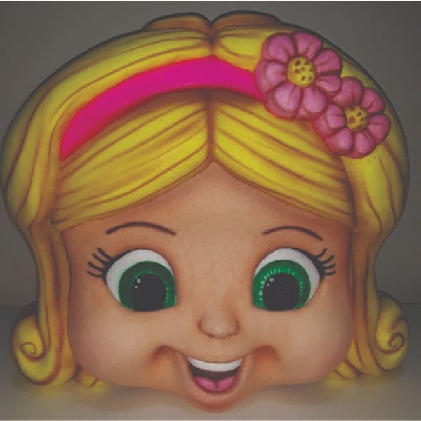 Cabeção Escultura Menina Loira Para Apresentações Teatros - Escolas - Igrejas e Eventos