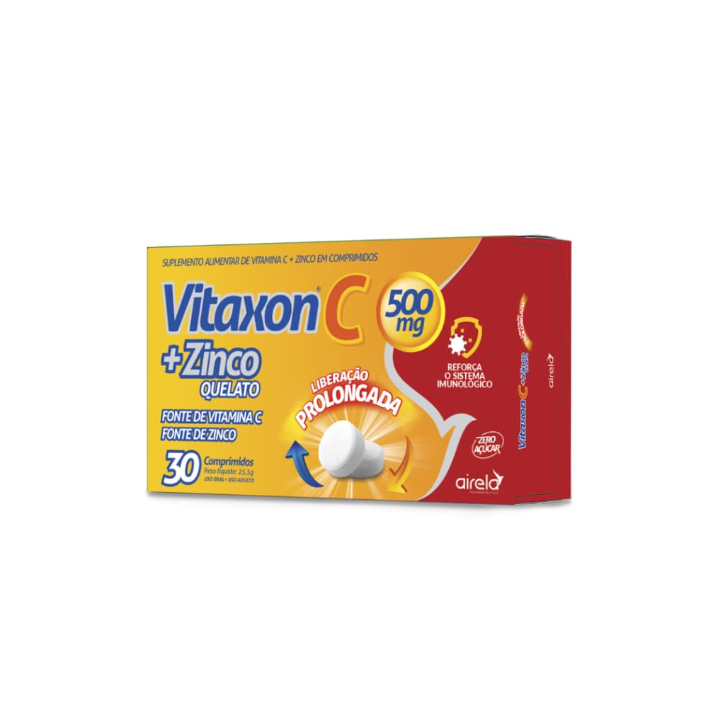 Vitaxon C Ação Prolongada Vitamina C + Zinco 30 Capsula Airela Comprimido