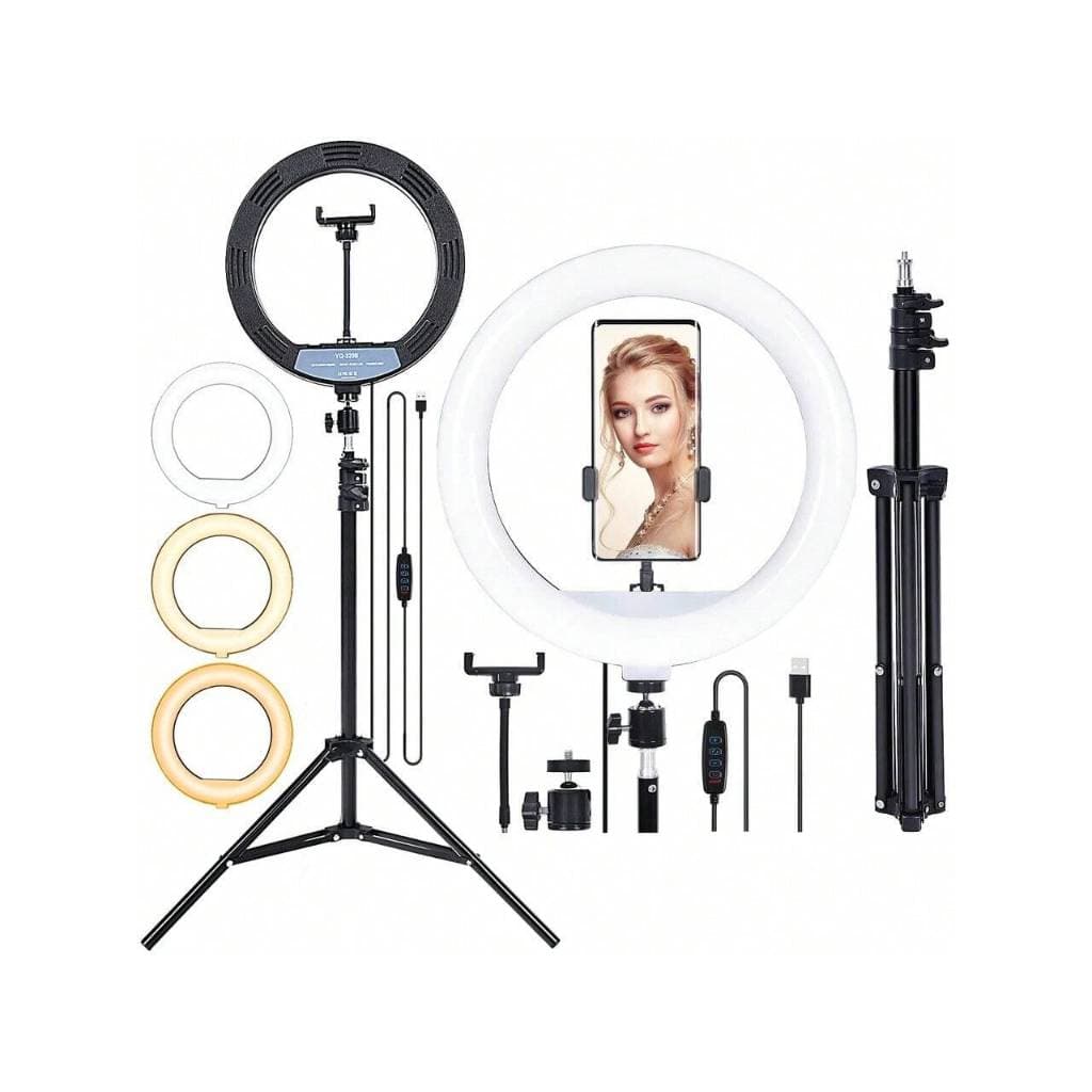 Luz Ring Light 26cm 10 Polegadas Iluminação luminaria led Iluminador Led 3 identidade + Tripé 2.1M Profissional Digital Influencer Foto ao vivo video