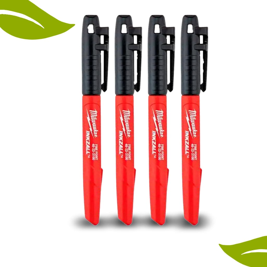 Kit 4 Unidades Canetas de Marcação Inkzall Longa Duração Para Obra - Milwaukee