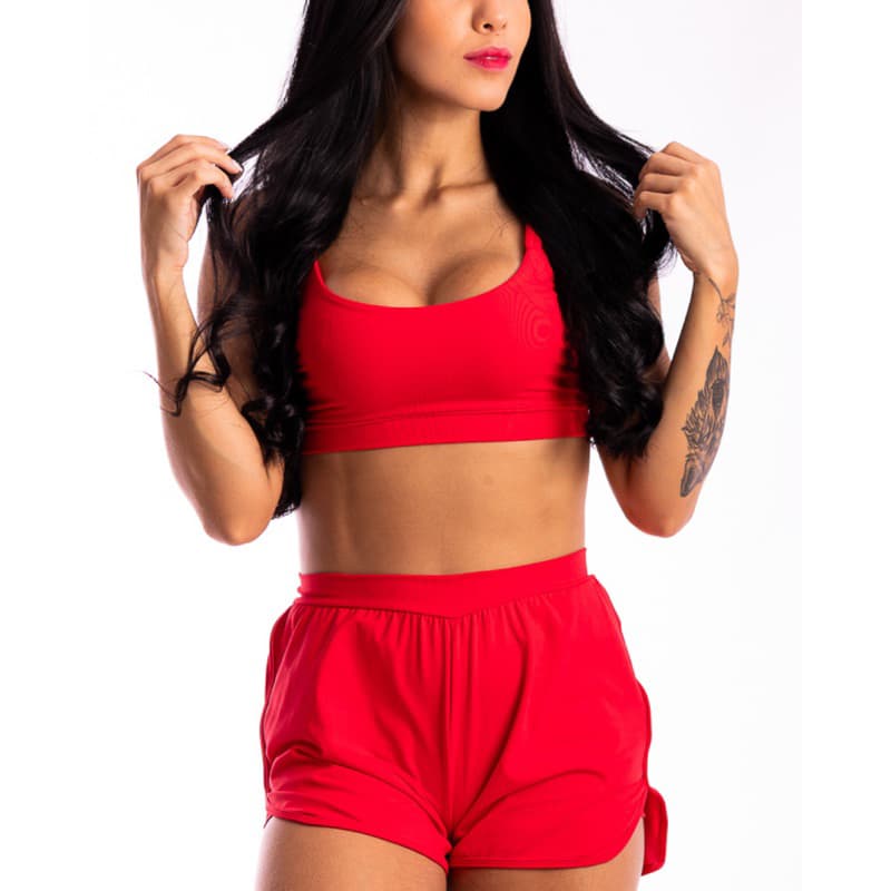 CONJUNTO FITNESS SHORTS DUPLO PRAIA BEACH TENNIS COM BOLSO
