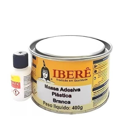 MASSA PLÁSTICA IBERÊ 400GR - BRANCA/PRETA/CINZA