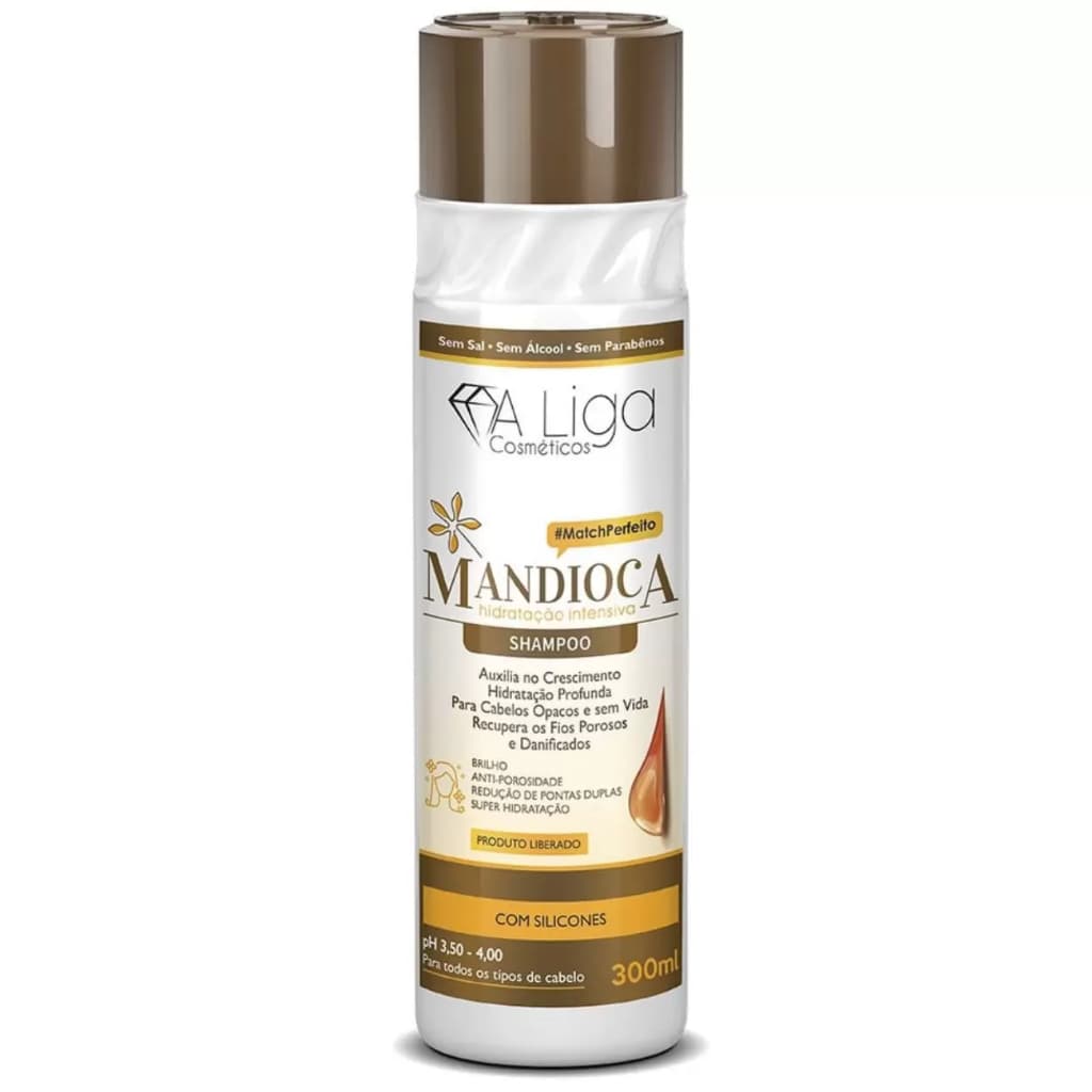 Shampoo mandioca hidratação intensa 300ml - A liga cosmeticos