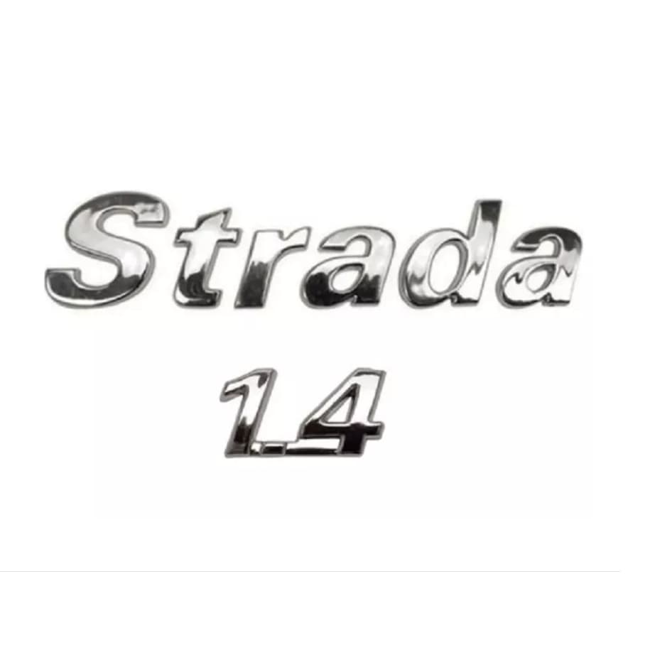 Nome Emblema Letreiro  Strada 1.4   total 2 peças  Cromado