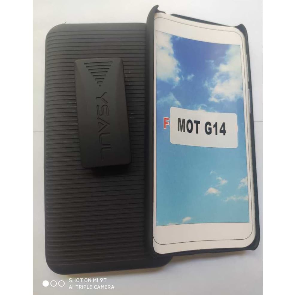 Capinha Capa Suporte Cintura Para Moto G14 Preta