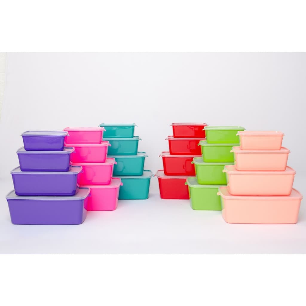 Kit 4 vasilhas com tampa organizador potes herméticos de armazenamento de alimento multiuso tipo tupperware